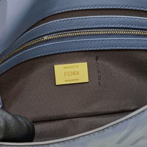 Baguette 27cm Blue Lambskin Gold Hardware