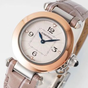 20230401_i1680288363_1558_2_jpg pasha 30mm quartz pink gold white dial light brown leather