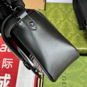 gg marmont mini 18cm all black calfskin