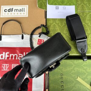 gg marmont mini 18cm all black calfskin