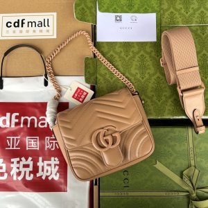 gg marmont mini 18cm all beige calfskin