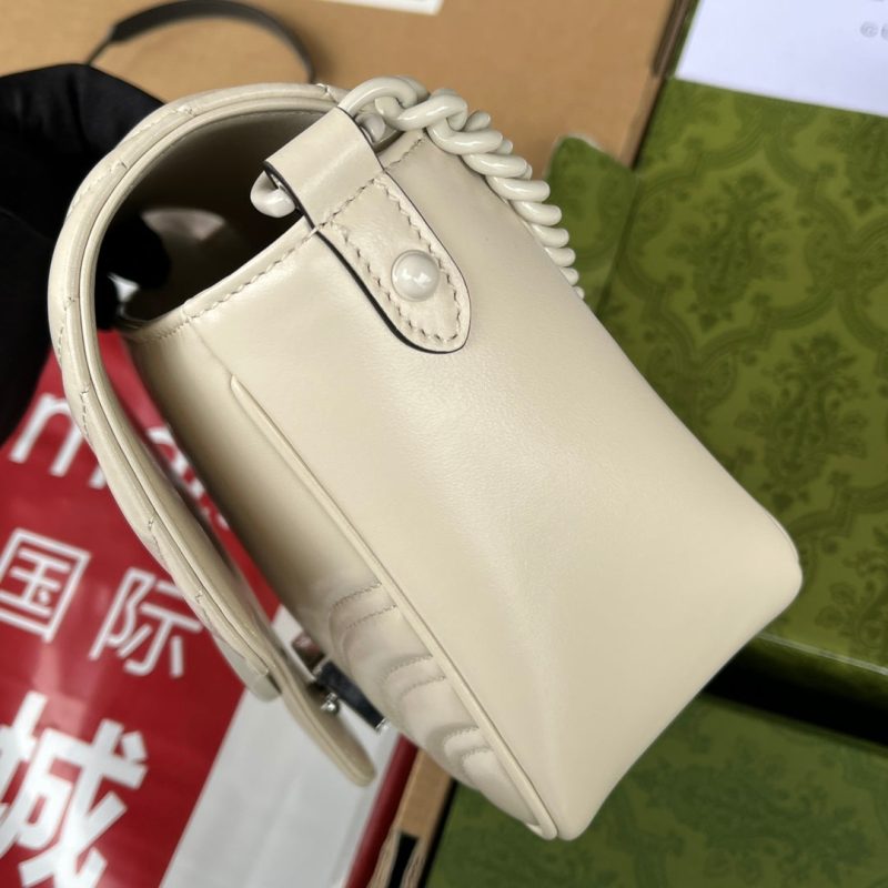 gg marmont mini 18cm all white calfskin