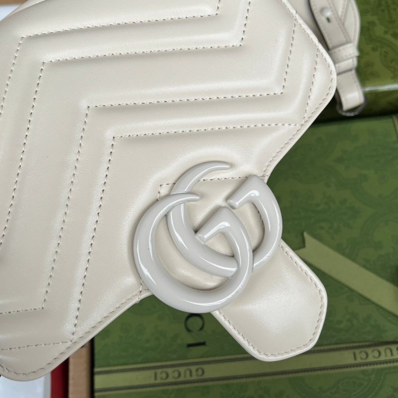 gg marmont mini 18cm all white calfskin