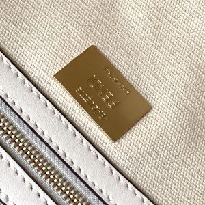 Fendi Baguette White and Multicolour Canvas Bag 27 with FF Embroidery Ghw