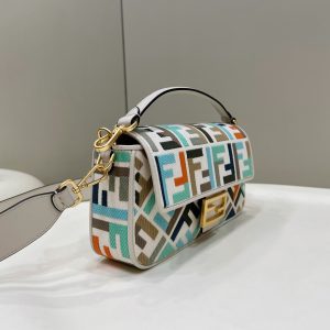 20230413_i1681380354_8228_2_jpg BAGUETTE CANVAS 27 BAG WHITE STRAP WITH MULTICOLOUR EMBROIDERY GOLD HARDWARE