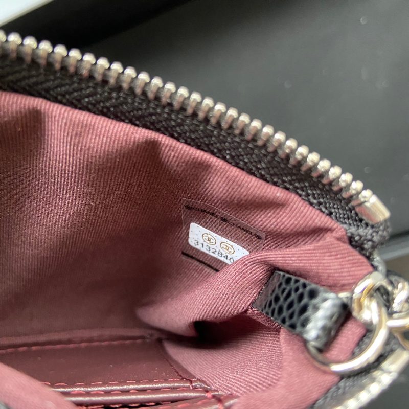 CC A50168 Keyring Cardholder Black Caviar Sliver Steel 229707