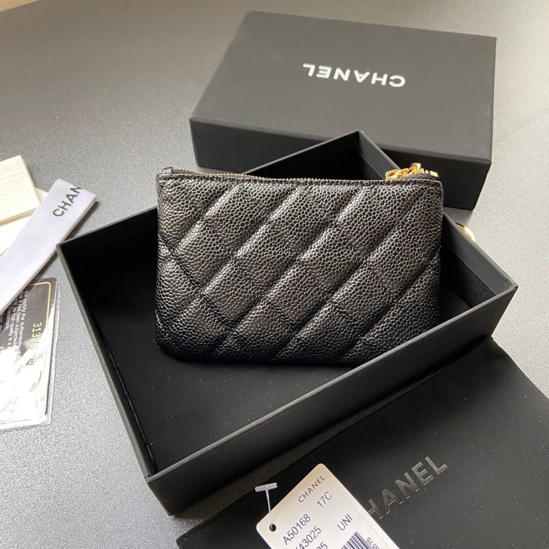 CC A50168 Keyring Cardholder Black Caviar GHW 229709