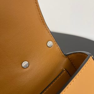 FendiI MINI FIRST SIGHT 13 BAG IN COPPER BROWN CALFSKIN WITH SILVER HARDWARE