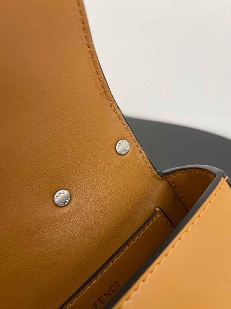 FendiI MINI FIRST SIGHT 13 BAG IN COPPER BROWN CALFSKIN WITH SILVER HARDWARE