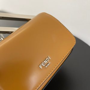 FendiI MINI FIRST SIGHT 13 BAG IN COPPER BROWN CALFSKIN WITH SILVER HARDWARE