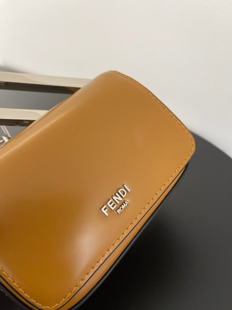 FendiI MINI FIRST SIGHT 13 BAG IN COPPER BROWN CALFSKIN WITH SILVER HARDWARE