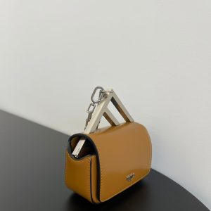 FendiI MINI FIRST SIGHT 13 BAG IN COPPER BROWN CALFSKIN WITH SILVER HARDWARE