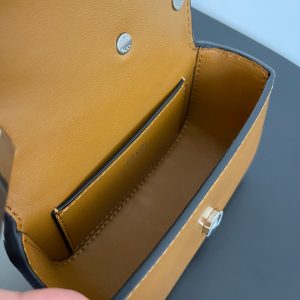 FendiI MINI FIRST SIGHT 13 BAG IN COPPER BROWN CALFSKIN WITH SILVER HARDWARE