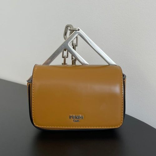 20230417_i1681714250_4568_0_jpg FendiI MINI FIRST SIGHT 13 BAG IN COPPER BROWN CALFSKIN WITH SILVER HARDWARE