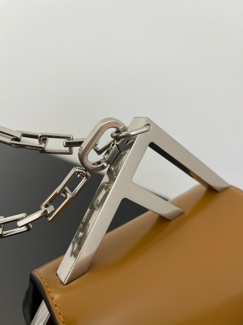 FendiI MINI FIRST SIGHT 13 BAG IN COPPER BROWN CALFSKIN WITH SILVER HARDWARE