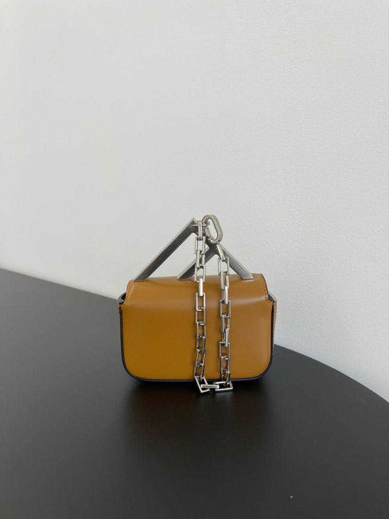 FendiI MINI FIRST SIGHT 13 BAG IN COPPER BROWN CALFSKIN WITH SILVER HARDWARE