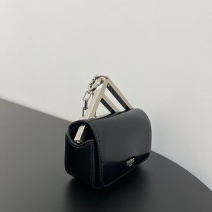 FendiI MINI FIRST SIGHT 13 BAG IN BLACK CALFSKIN WITH SILVER HARDWARE