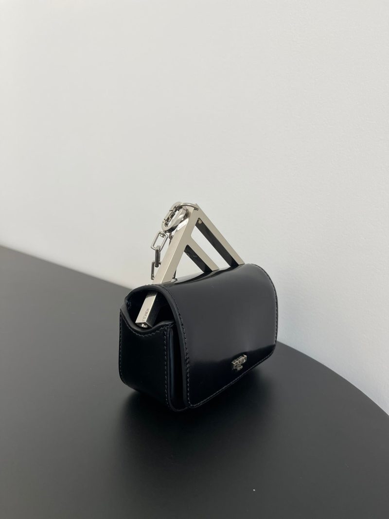 FendiI MINI FIRST SIGHT 13 BAG IN BLACK CALFSKIN WITH SILVER HARDWARE