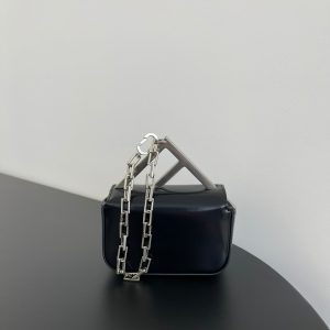 FendiI MINI FIRST SIGHT 13 BAG IN BLACK CALFSKIN WITH SILVER HARDWARE