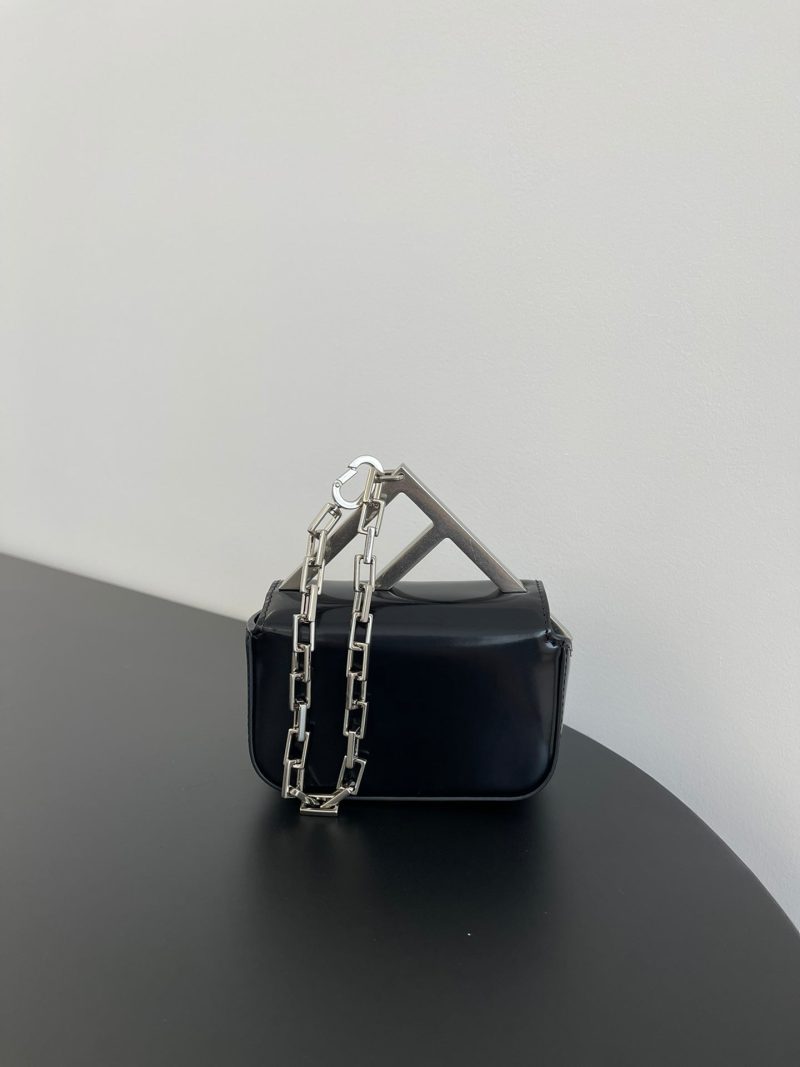 FendiI MINI FIRST SIGHT 13 BAG IN BLACK CALFSKIN WITH SILVER HARDWARE