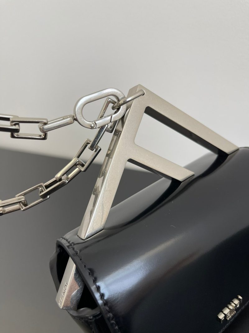 FendiI MINI FIRST SIGHT 13 BAG IN BLACK CALFSKIN WITH SILVER HARDWARE