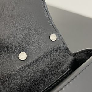 FendiI MINI FIRST SIGHT 13 BAG IN BLACK CALFSKIN WITH SILVER HARDWARE