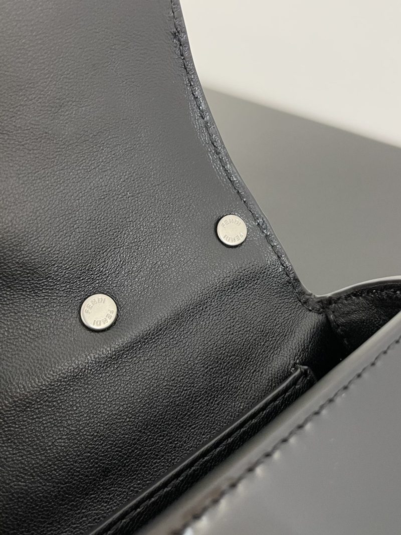 FendiI MINI FIRST SIGHT 13 BAG IN BLACK CALFSKIN WITH SILVER HARDWARE