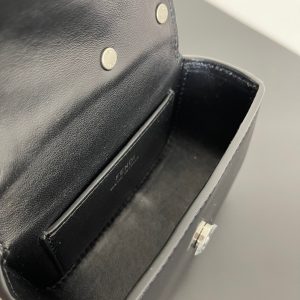 FendiI MINI FIRST SIGHT 13 BAG IN BLACK CALFSKIN WITH SILVER HARDWARE