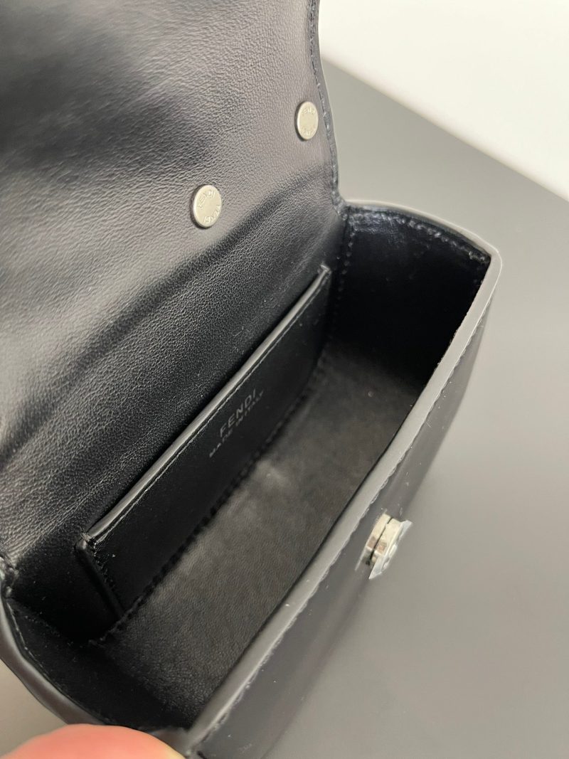 FendiI MINI FIRST SIGHT 13 BAG IN BLACK CALFSKIN WITH SILVER HARDWARE