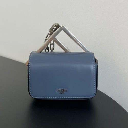 20230417_i1681715570_6980_3_jpg FendiI MINI FIRST SIGHT 13 BAG IN PIGEON BLUE CALFSKIN WITH SILVER HARDWARE