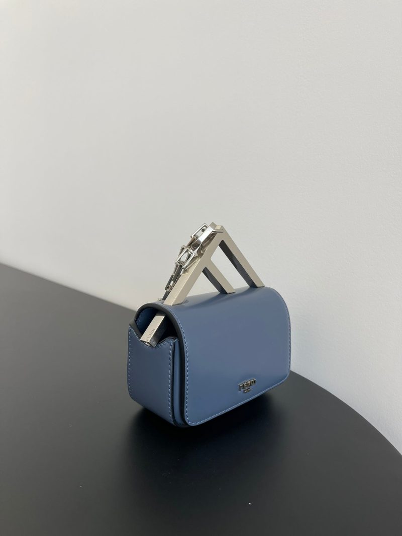 FendiI MINI FIRST SIGHT 13 BAG IN PIGEON BLUE CALFSKIN WITH SILVER HARDWARE