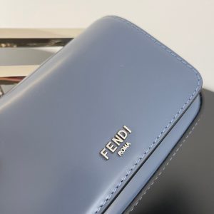 FendiI MINI FIRST SIGHT 13 BAG IN PIGEON BLUE CALFSKIN WITH SILVER HARDWARE