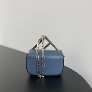 FendiI MINI FIRST SIGHT 13 BAG IN PIGEON BLUE CALFSKIN WITH SILVER HARDWARE