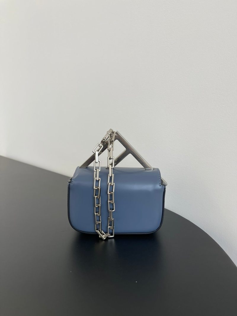 FendiI MINI FIRST SIGHT 13 BAG IN PIGEON BLUE CALFSKIN WITH SILVER HARDWARE