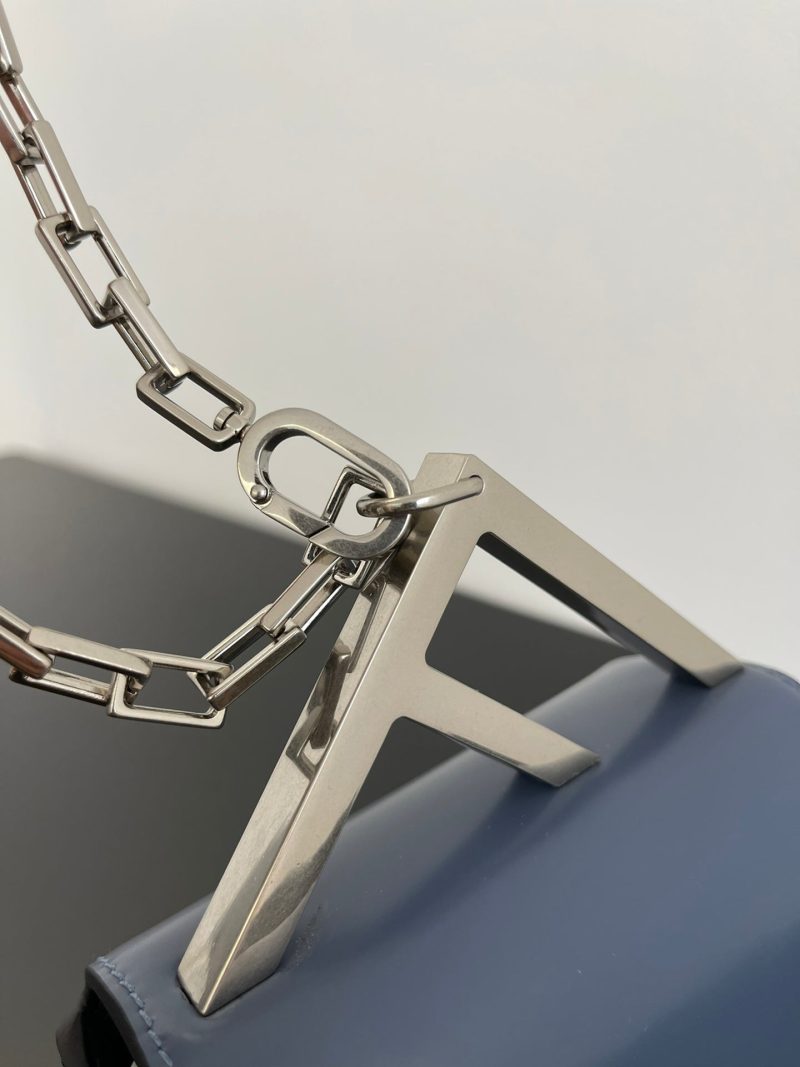 FendiI MINI FIRST SIGHT 13 BAG IN PIGEON BLUE CALFSKIN WITH SILVER HARDWARE