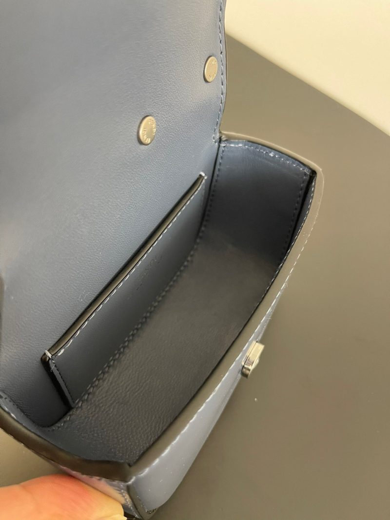 FendiI MINI FIRST SIGHT 13 BAG IN PIGEON BLUE CALFSKIN WITH SILVER HARDWARE