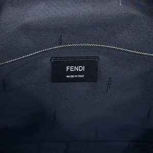 FendiI STRIKE 41 MEDIUM FF BLACK JACQUARD FABRIC BACKPACK