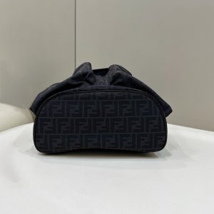 FendiI STRIKE 41 MEDIUM FF BLACK JACQUARD FABRIC BACKPACK
