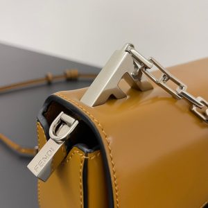 FendiI MINI FIRST SIGHT 23 BAG IN COPPER BROWN CALFSKIN WITH SILVER HARDWARE