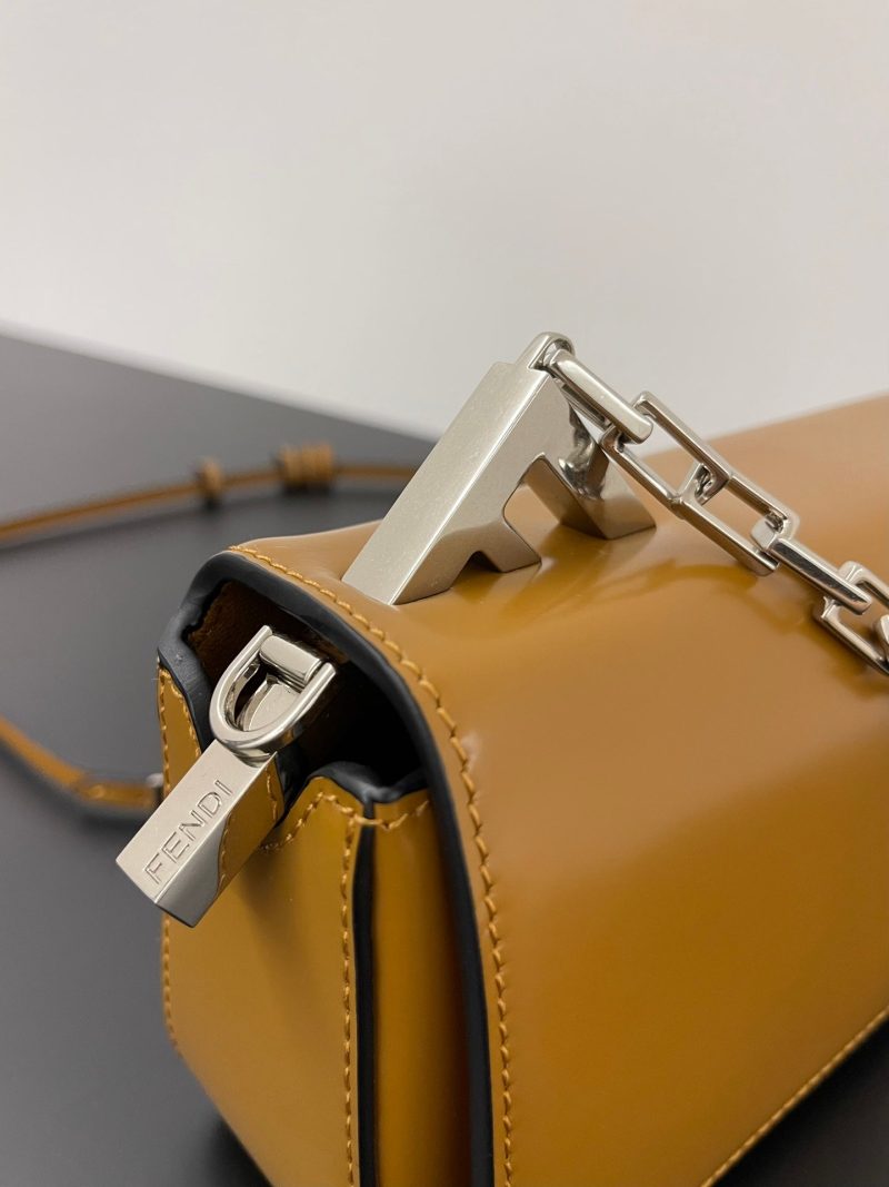FendiI MINI FIRST SIGHT 23 BAG IN COPPER BROWN CALFSKIN WITH SILVER HARDWARE
