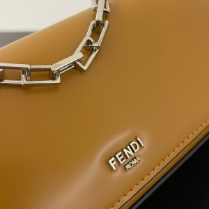 FendiI MINI FIRST SIGHT 23 BAG IN COPPER BROWN CALFSKIN WITH SILVER HARDWARE