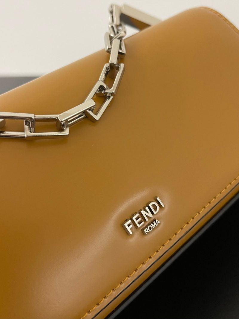 FendiI MINI FIRST SIGHT 23 BAG IN COPPER BROWN CALFSKIN WITH SILVER HARDWARE