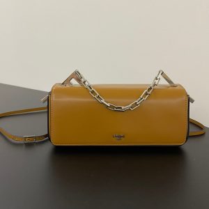 FendiI MINI FIRST SIGHT 23 BAG IN COPPER BROWN CALFSKIN WITH SILVER HARDWARE