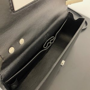 FendiI MINI FIRST SIGHT 23 BAG IN BLACK CALFSKIN WITH SILVER HARDWARE