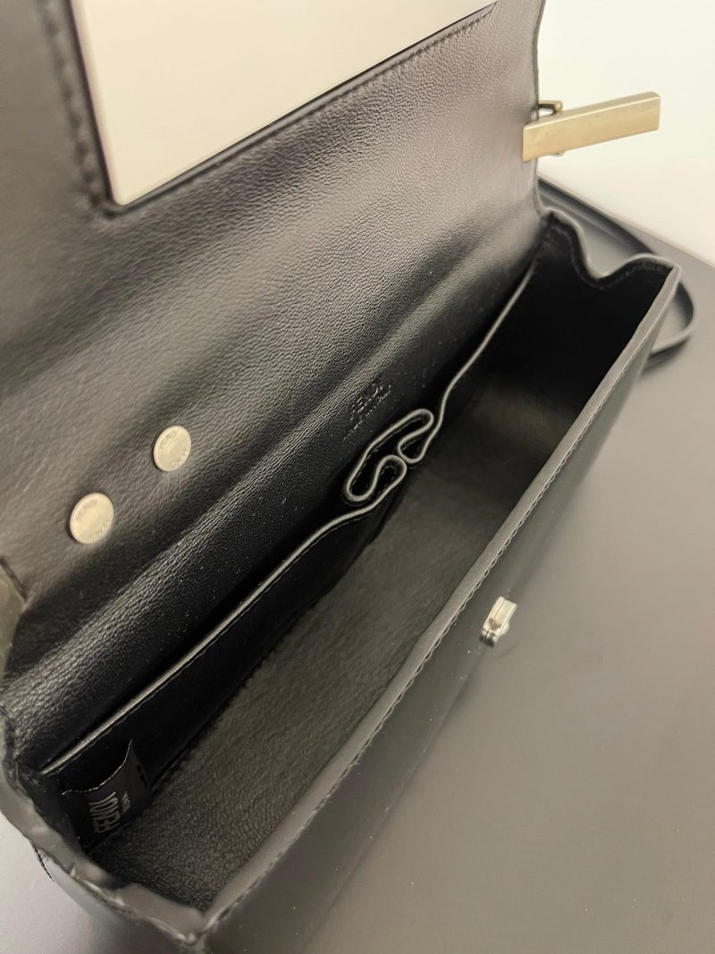 FendiI MINI FIRST SIGHT 23 BAG IN BLACK CALFSKIN WITH SILVER HARDWARE