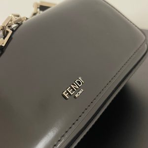 FendiI MINI FIRST SIGHT 23 BAG IN BLACK CALFSKIN WITH SILVER HARDWARE