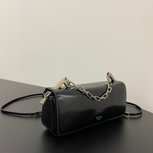 FendiI MINI FIRST SIGHT 23 BAG IN BLACK CALFSKIN WITH SILVER HARDWARE
