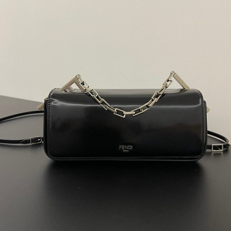 FendiI MINI FIRST SIGHT 23 BAG IN BLACK CALFSKIN WITH SILVER HARDWARE