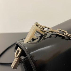 FendiI MINI FIRST SIGHT 23 BAG IN BLACK CALFSKIN WITH SILVER HARDWARE