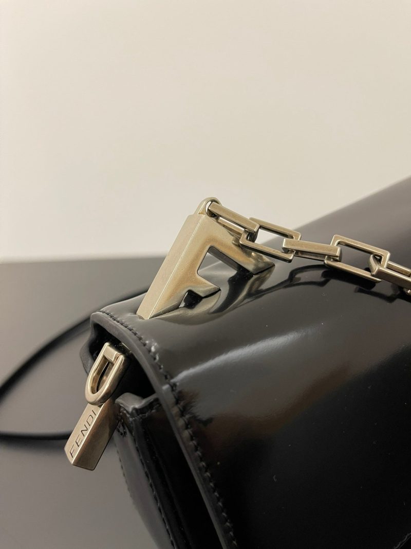 FendiI MINI FIRST SIGHT 23 BAG IN BLACK CALFSKIN WITH SILVER HARDWARE